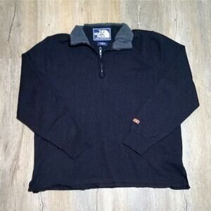 Vintage The North Face Wool 1/4 Zip Jacket Sweater Pullover Shirt Black Nice XL